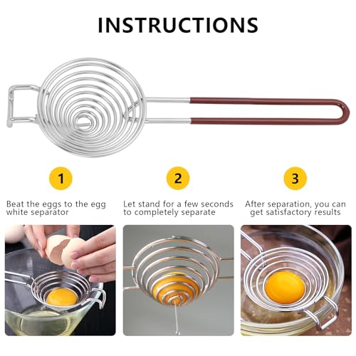 Stainless Steel Egg Separator for Baking - 1 Pack Brown
