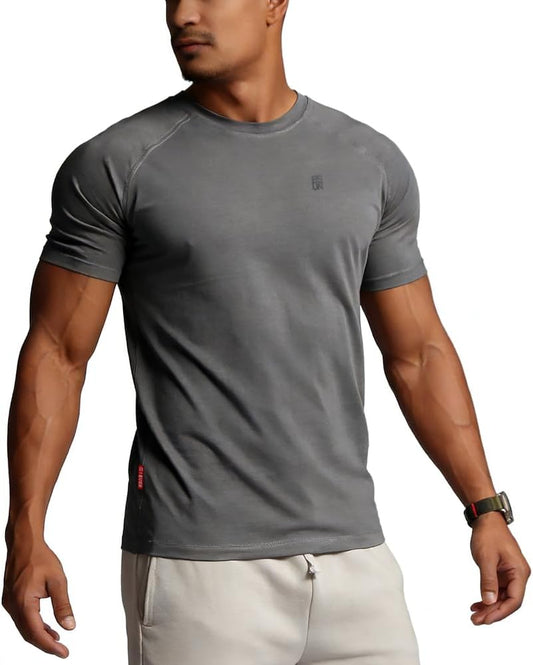 Skiennix Men's Athletic T-Shirts - Breathable Wicking Fabric - Casual Short Sleeve Crew Neck - Perfect Fit