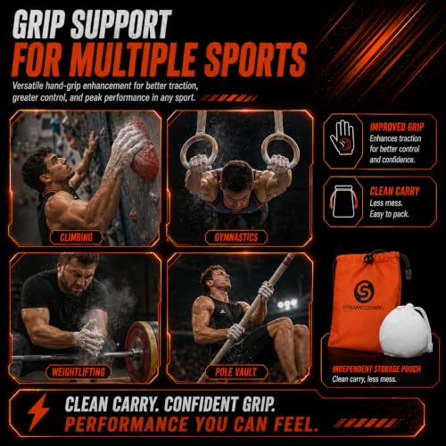 Gym Chalk Balls & Refillable Storage Bag - Superior Grip & Less Mess, 120g