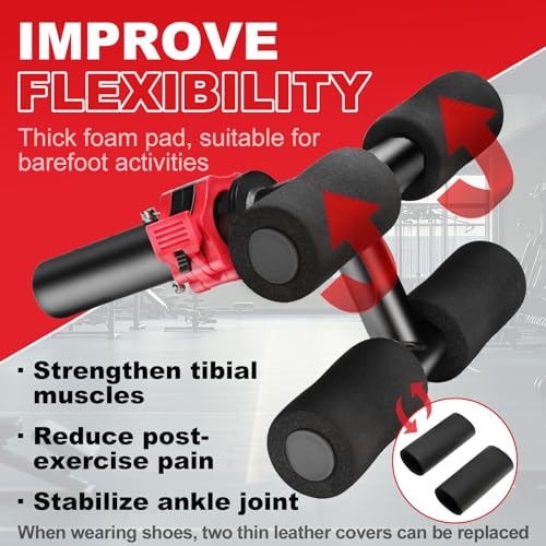 Tib Bar for Tibialis Training - Strengthen Calves & Ankles - Black, 1" & 2"