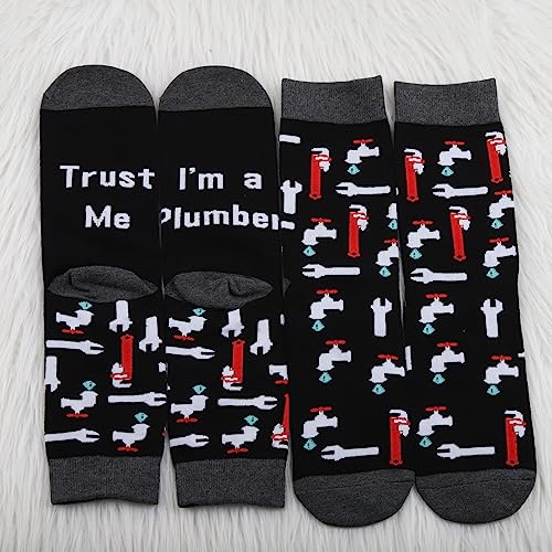 11 / Plumber Socks - 2 Pairs Trust Me I'm a Plumber Funny Gift for Men