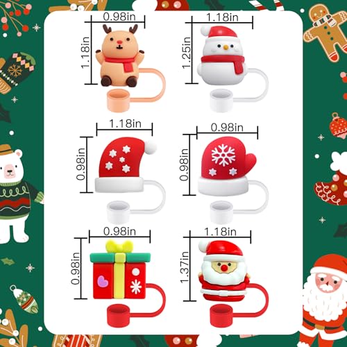 Christmas Silicone Straw Topper Set for 30/40oz Tumblers - Style 4