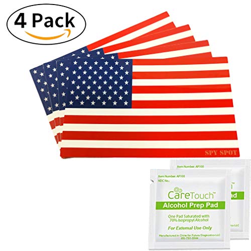 USA Flag Stickers - Pack of 4 Vinyl Decals 4" x 2.5" - Full Color