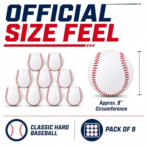 HolyElks 6 Pack Hard Baseballs with Raised Seams - Practice, Training & Recreational Use