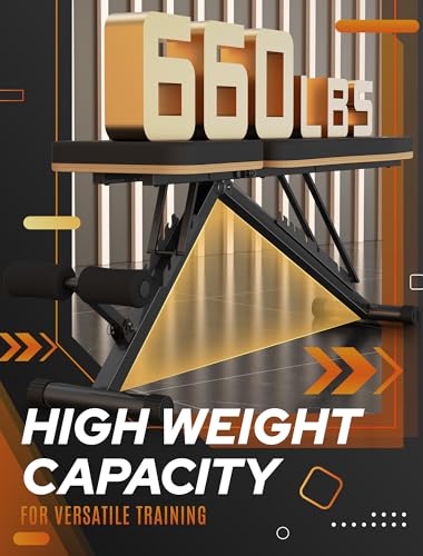 Foldable Weight Bench Press - 660 LBS Capacity for Home Gym