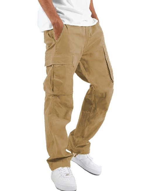 whox Mens Cargo Pants Casual Outdoor Hiking Pants for Men Athletic Joggers Sweatpants Khaki