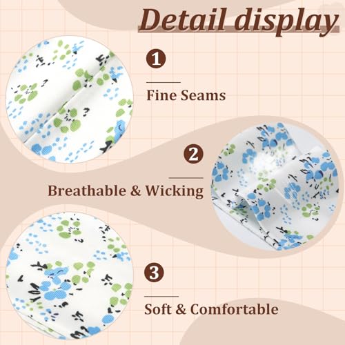 Wide Headbands for Women - 6 Pack Non-Slip Soft Elastic Hair Bands - Blue Print