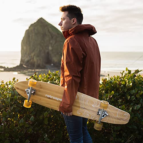 44in Bamboo & Maple Longboard Skateboard - Mojave Stripes Cruiser