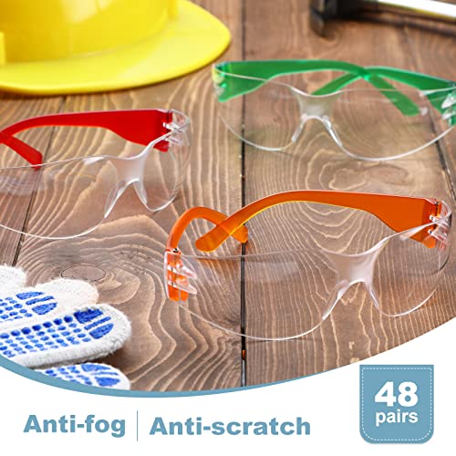 Weewooday 48 Packs Kids Safety Glasses Scratch Impact Resistant Safety Goggles Child Protective Eyewear Goggles with Lenses