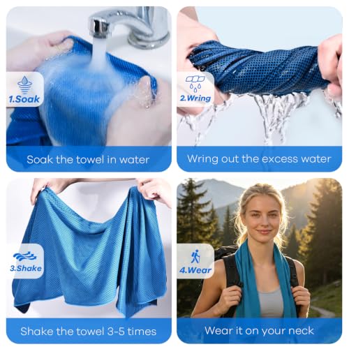 Cooling Towels for Neck & Face - 4 Pack in Macaron Colors