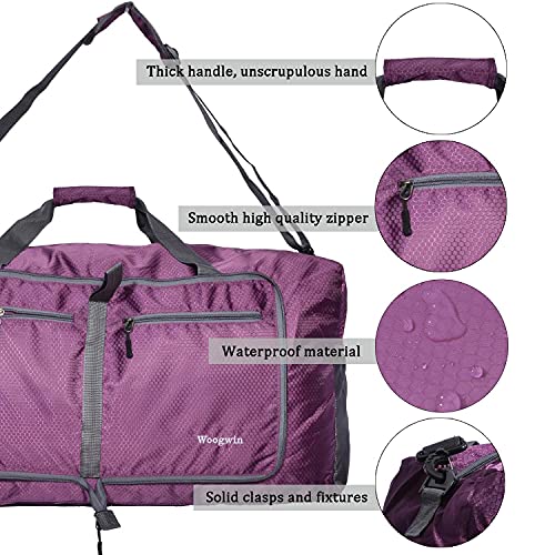 Large Waterproof Travel Duffel Bag - Foldable Gym & Beach Tote