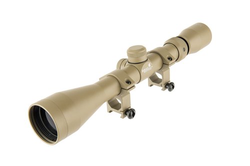 Lancer Tactical Airgun Airsoft Scope: 3-9x40 Rifle Scope with Fast Focus Eyepiece and Reticle Crosshair for Accurate Shooting w/Mil-dot 3" Eye Relief - 40mm (Tan)