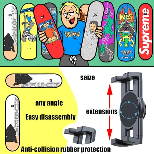 Skateboard Wall Mount - 360° Rotatable Display Hanger (1 Set)