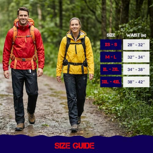 Nomad Men's Waterproof Rain Pants - Lightweight Breathable Hiking & Cycling Overpants