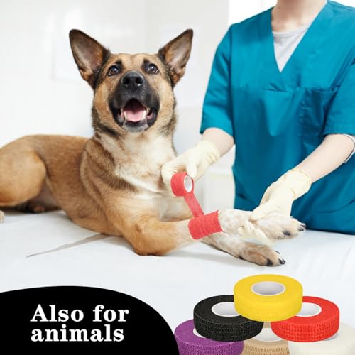 Self Adhesive Bandage Wraps - 6 Colors, 5 Yards Each, 1/2in
