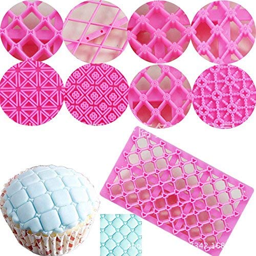 Cake Fondant Embossing Mould - 9 Pack Lace Design