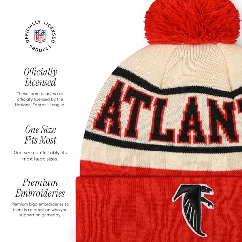 NFL Retro Team Logo Heritage Stripe Pom Beanie Hat