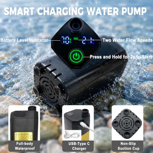 Portable Camping Shower with 1500W Heater Rechargeable Water Pump