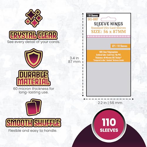 Standard USA Card Sleeves - 56x87mm, 60 Micron, 110 Count