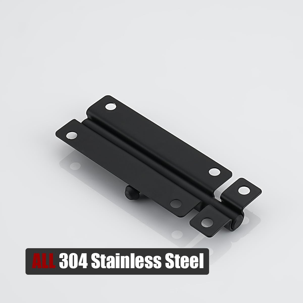 JQK 4 Inch Barrel Bolt Latch, 304 Stainless Steel Slide Bolt Latch, Thicken 1.7mm Plate Door Lock, Black 2 Pack, HBB140-PB-P2