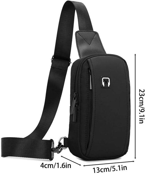 DONGKER Waterproof Sling Crossbody Bag - Adjustable Shoulder Strap & Headphone Jack | Ideal for Hiking & Travel