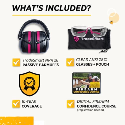 Shooting Ear Protection Kit with Clear Glasses - Pink