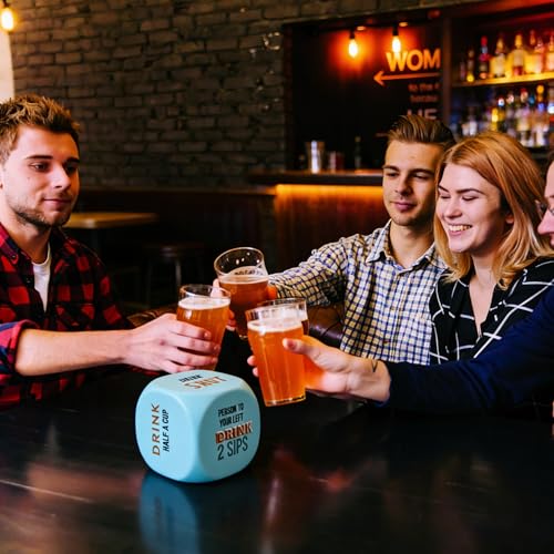 Large Drinking Dice Game - 2.75" Giant Foam Dice - Blue
