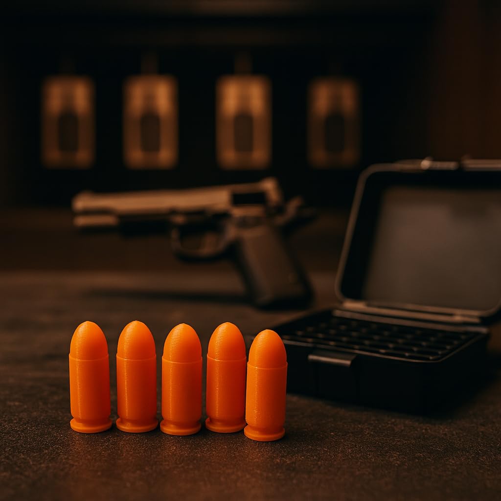 TechStudio3D .45 ACP Snap Caps – Inert Dummy Rounds for Dry Fire Training – Durable & Reusable – High Visibility – 5/10/20 Pack (10 Pack)