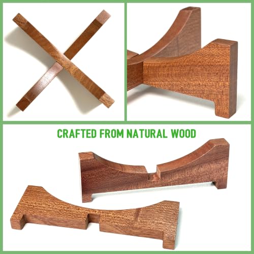 Natural Wood Football Display Stand for Sports Memorabilia