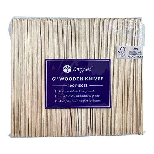 Biodegradable Wood Cutlery Knife - 6.5 Inch - 100 Count