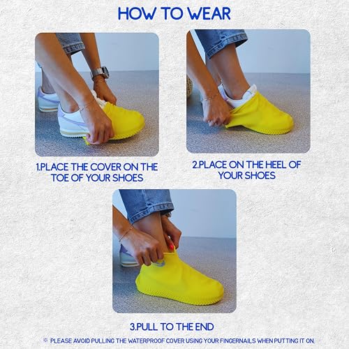 Waterproof Silicone Rubber Shoe Covers - Large Black for Outdoor Use
