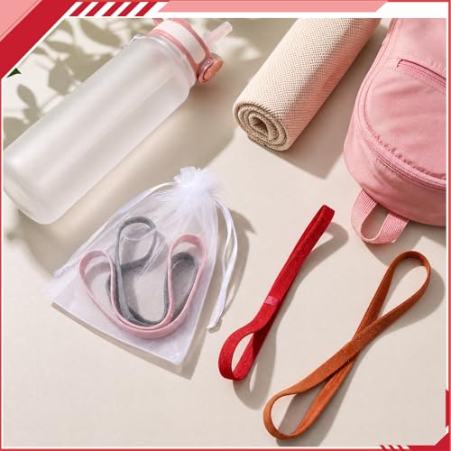 Non-Slip Elastic Sport Headbands with Silicone Grip - Brown Tones, 4 Pack