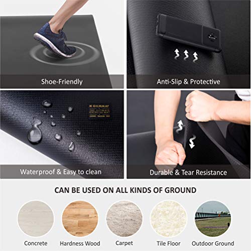 Large Non-Slip Exercise Mat 6'x4' for Home Gym - Black Real