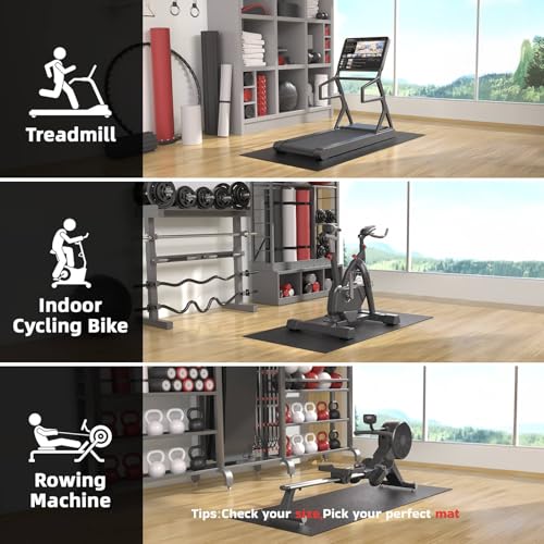 Exercise Equipment Mat 72"x36" - 6mm Thick Treadmill & Bike Floor Protection