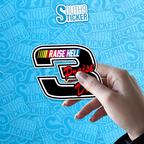 Raise Hell Praise Dale Racing Stickers - 2x2 Inches Waterproof Vinyl