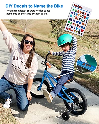 Kids BMX Style Bike with Training Wheels - Blue, 14 Inch