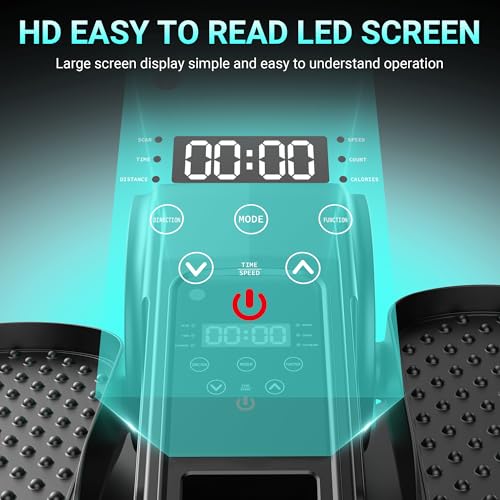Electric Under Desk Elliptical Machine - Motorized Pedal Exerciser, 12 Speeds, Whisper Quiet - Black