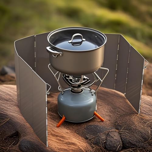 Foldable Aluminum Camping Stove Windscreen - 12 Plates