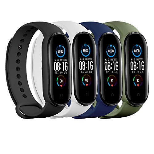 Replacement Bands for Xiaomi Mi Band 5/6/7 & Amazfit Band - Black, Blue, Navy, Green, White