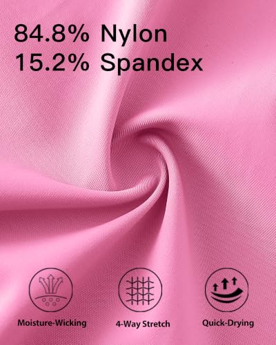 Girls Tennis Skirt Athletic Skort with Pocket - Hot Pink, 9-10 Years