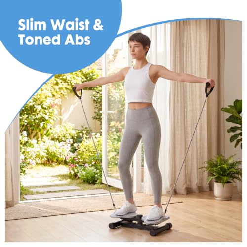 Waist Twister Machine - Light Grey, 300 lbs Capacity, Noiseless Fitness Tool