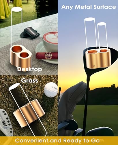 Magnetic Golf Cart Item Holder - Dual Slot, Gold