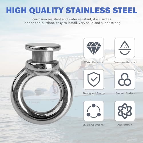 Boat Fender Hanger Clips - Stainless Steel Lock Eyes, 4 Pcs
