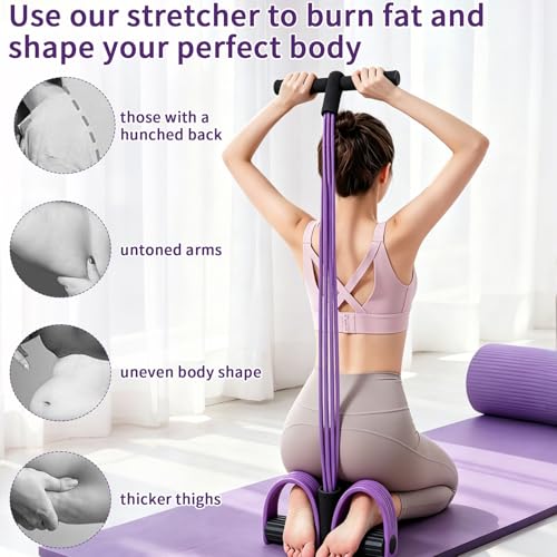 6-Tube Tension Rope Resistance Band - Purple Elastic Fitness Equipment