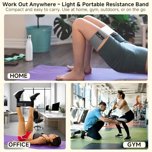 Fabric Resistance Band - Non-Slip Booty Loop for Fitness - Cream01