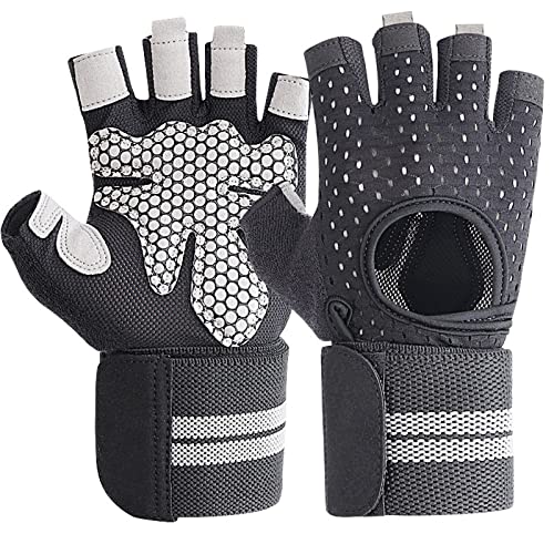 Weightlifting Gym Gloves - Breathable & Anti-Slip - Large/Black