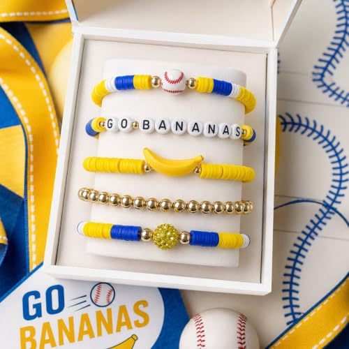 Baseball Fan Bracelets - Go Bananas Friendship Stackable Set