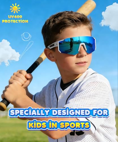 Kids Sunglasses with UV400 Protection - A02 Black, Ice Blue, Red