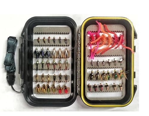 Wifreo 54-Piece Nymph Flies Assortment for Trout Flyfishing Waterproof Fly Box