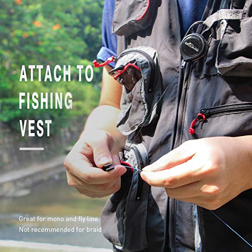 Fishing Knot Tying Tool and Line Cutter with Retractor - Black